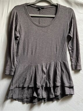 The Refinery Soft Long-Sleeve Peplum Top S